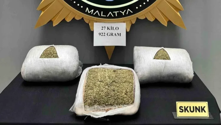 Malatya’da Yolcu Otobüsünde 27 Kilo Uyuşturucu Ele Geçirildi